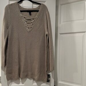 NWT Style & Co. Lace-Up Knit Sweater Dress